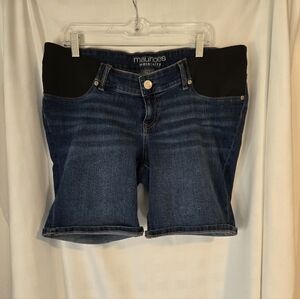 Maurices Maternity Dark Blue Denim Shorts